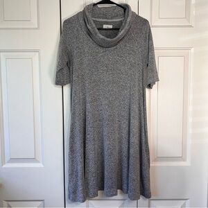 Lou & Grey Short Sleeve Sweater Dress Cowl Neck Chunky Sweater Dress Women’s SM